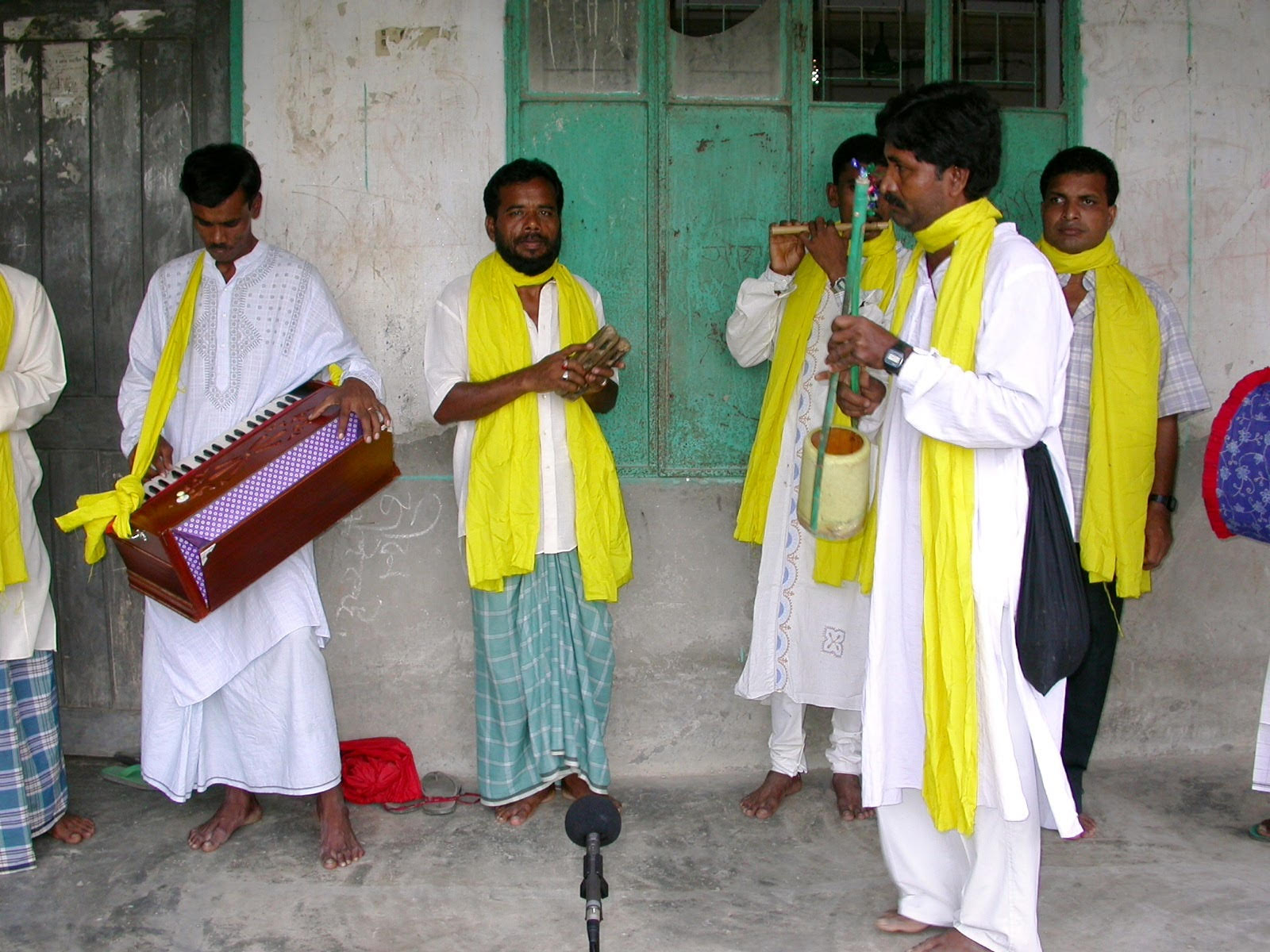 Musicians preparing for a debate performance